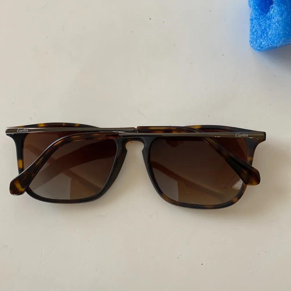 Carfia Vintage Polarized Sunglasses Matte Tortoise Frame Brown Gradient Lenses